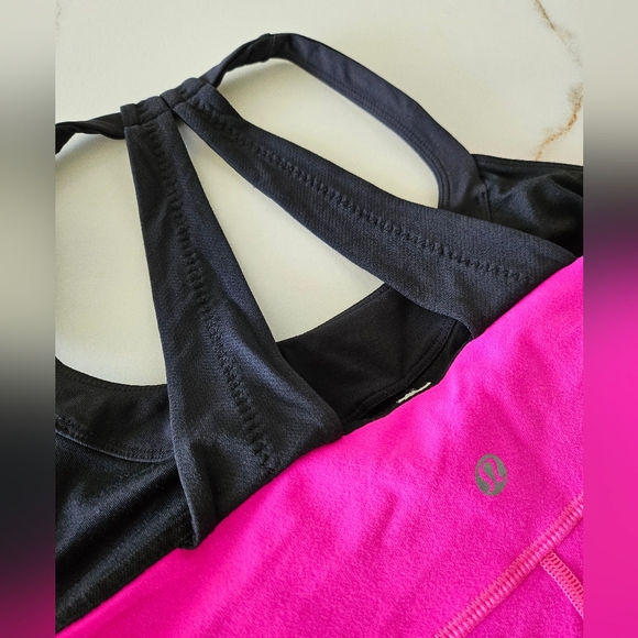 Lululemon Athletica Scoop Me Up Tank in Raspberry Glo Light / Black Sz 6? Active - Picture 7 of 12